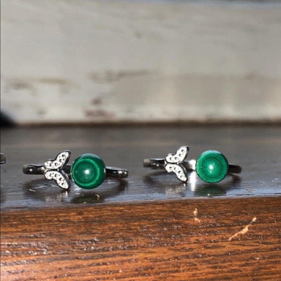malachite adjustable rings - Picture 2 of 2
